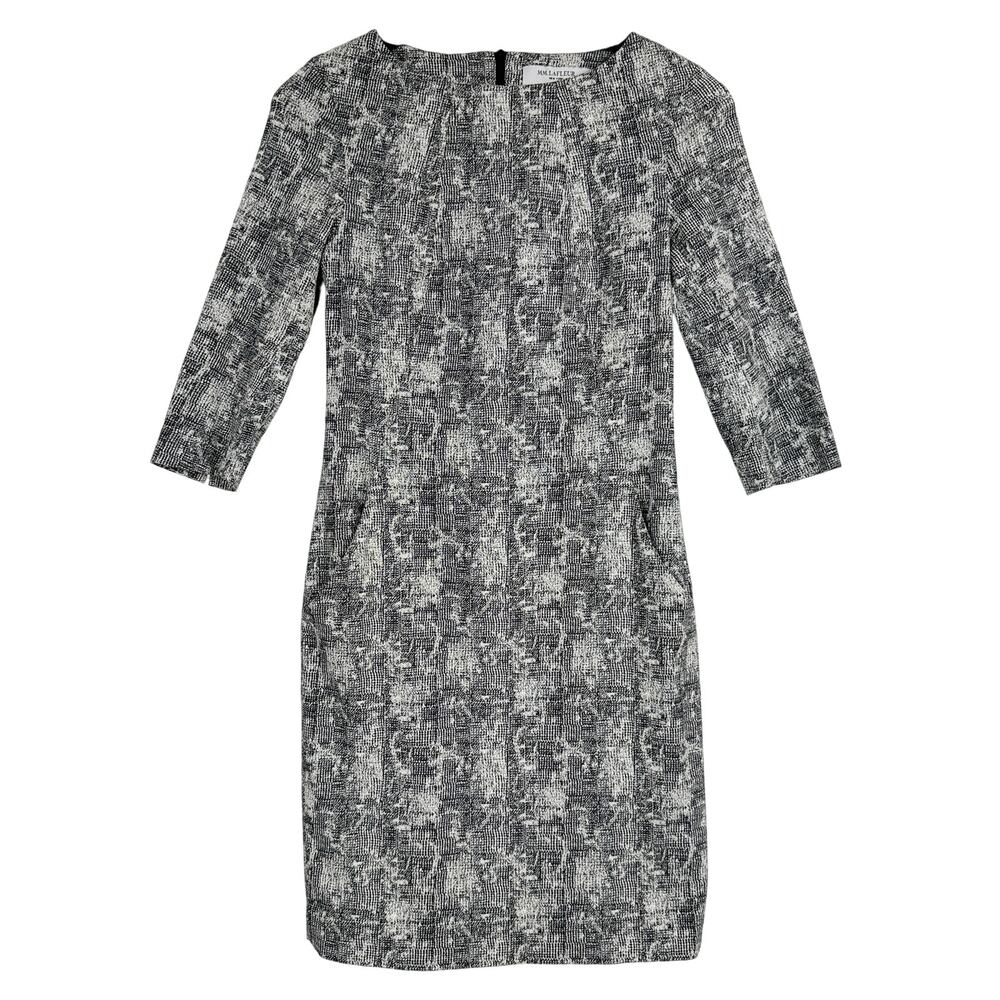 M.M.LaFleur The Etsuko Dress Sheath Black White Crinkle Pattern - 2